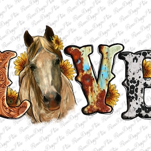 Sunflower Love Horse Sublimation Design Png ,Love Png, Horse Png, Sunflower Png, Sunflower Horse Png, Love Horse Png, Instant Download