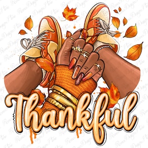 Thankful black girl sneakers png sublimation design download, black woman png, afro woman png, Hello Fall png, sublimate designs download