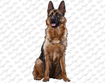 German Shepherd Png Sublimation Design, Western German Shepherd Png, Hand Drawn German Shepherd Png,German Shepherd Clipart,Instant Download