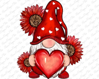 Valentine's Day red gnome png sublimation design download, Valentine's Day png, gnome png design, love gnome png, sublimate designs download