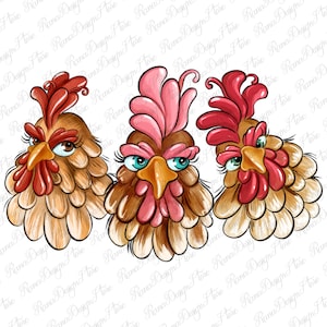 Funny chickens png sublimate designs download, farm animals png, farm life png, hand drawn chickens png, sublimate designs download