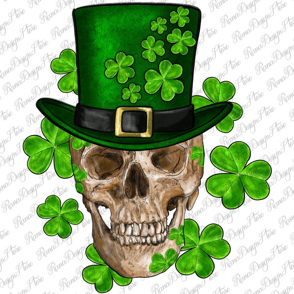 St. Patrick's Day Skull Png, Saint Patricks Png, St. Patricks Skull Png, Irish Day Png, Sublimation Design Download, Instant Download