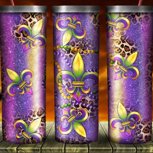Mardi Gras Fleur De Lis Tumbler Png Sublimation Design, Mardi Gras Png, Mardi Gras Fleur De Lis Png, Western Design Png, Digital Download