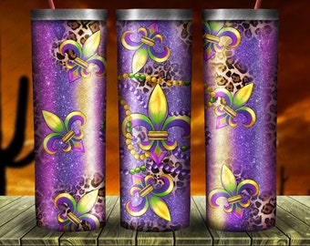 Mardi Gras Fleur De Lis Tumbler Png Sublimation Design, Mardi Gras Png, Mardi Gras Fleur De Lis Png, Western Design Png, Digital Download