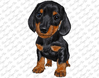 Dachshund Puppy Portrait Png Sublimation Design, Dog Mom Png, Handdrawn Dachshund Png, Dachshund Dog Png, Dachshund Png, Instant Download