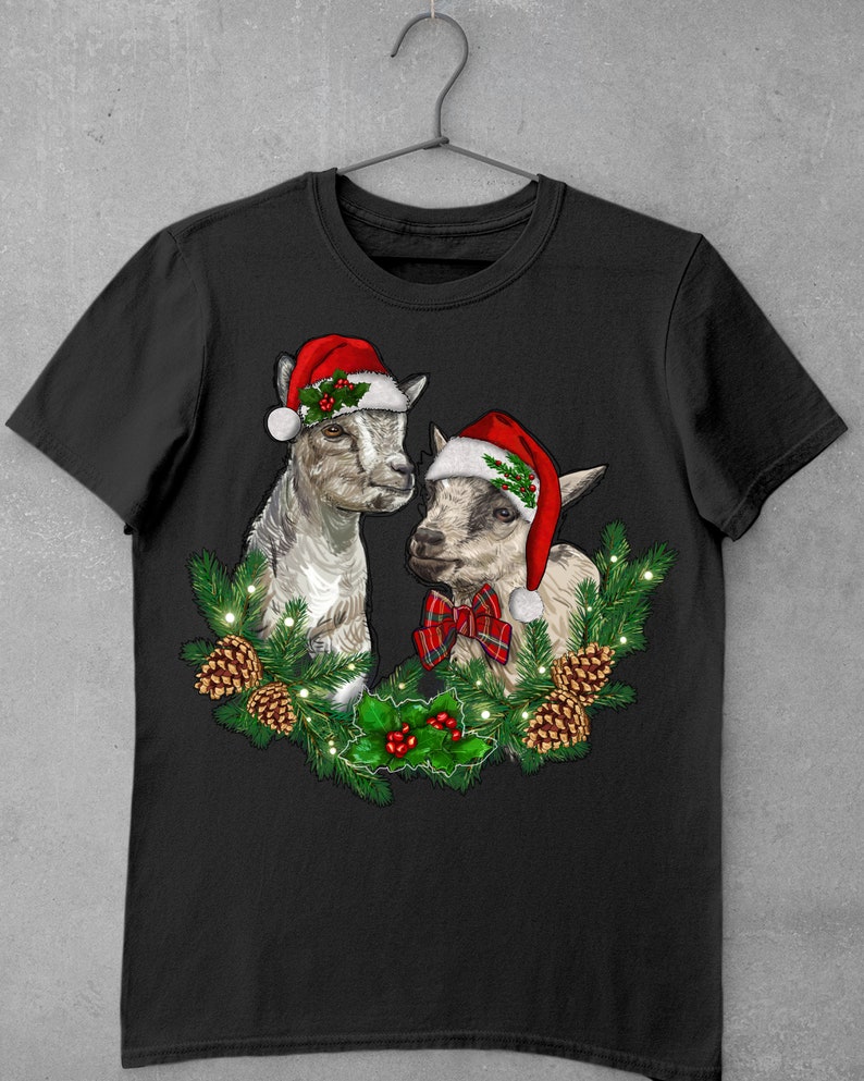 Mistletoe Christmas Baby Goats Png Sublimation Design, Baby Goats Png, Floral Goats Png, Christmas Baby Goats Png, Instant Download image 3
