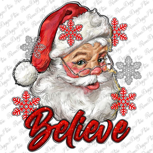 Santa Claus Believe Png Sublimation Design, Western Santa Claus Png, Santa Claus Png, Merry Christmas Png, Believe Png, Instant Download