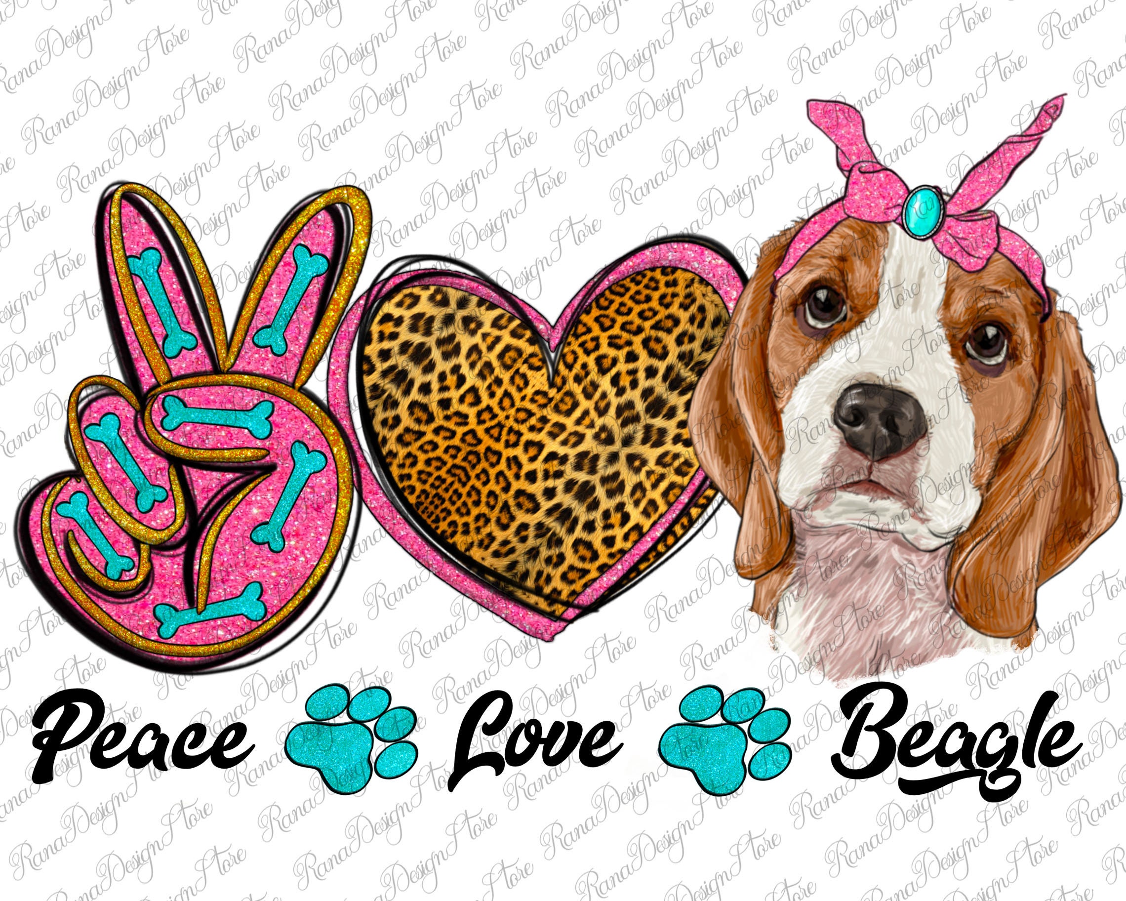 Peace Love Beagle Png Sublimation Design, Peace Love Western Beagle Png, Western Beagle Love Png, Cute Beagle Png, Instant Download