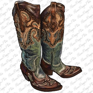 Cowgirl Boots Png Sublimation Design, Cowgirl Boots Png, Western Boots Png, Cowboy Boots Png, Boots Png, Cowboy Png, Instant Download