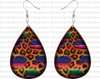 Serape Teardrop Pendientes Png,Pendientes de leopardo,Pendientes occidentales,Sublimación de pendientes,Diseño de sublimación,Descarga digital