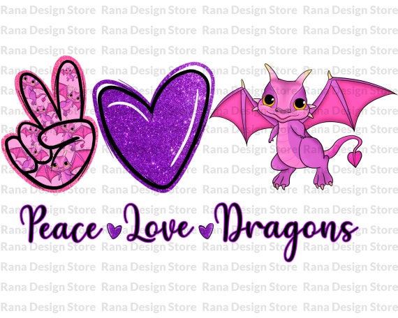 Peace Love Dragons Sublimation Download, Dragons PNG,Purple Glitter,Peace Love Sublimation Digital Download,Png Sublimation,Instant Download