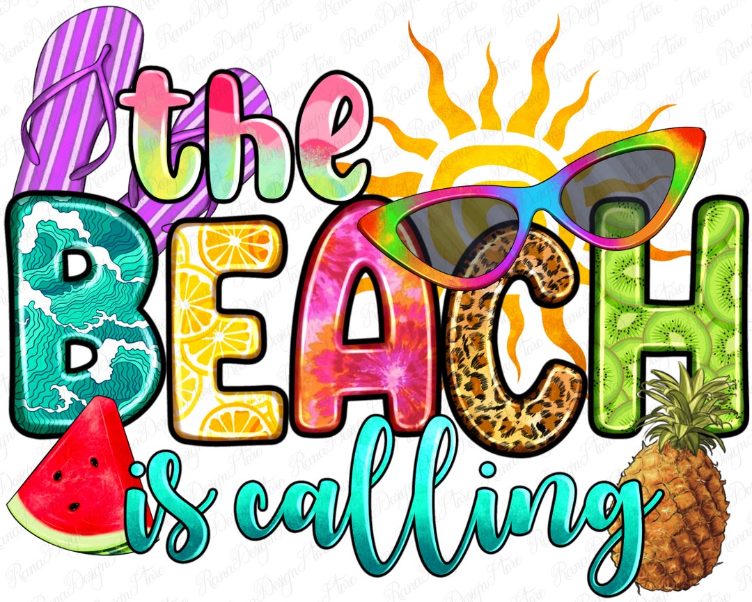 The Beach is Calling Png Sublimation Design Download, Hello Summer Png ...