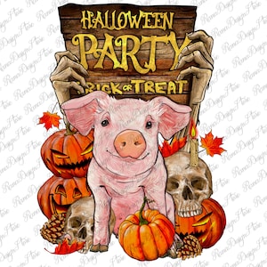 Halloween Party Pig Png Sublimation Design, Halloween Vibes Png, Halloween Pigs Png, Pig Png,Happy Halloween Png,Spooky Png,Digital Download