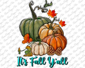Happy Fall Y'all Pumpkins Png Diseño de sublimación, Happy Fal Y'all Png, Fall Pumpkin Png, Fall Vibes Png, Fall Png, Descarga instantánea