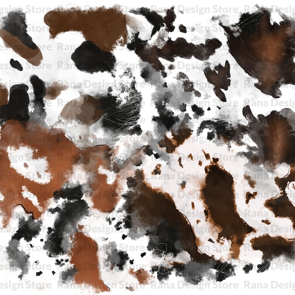 Aquarelle Cowhide Background Png, Cowhide Png, Téléchargement numérique, Fond occidental, Png Sublimation, Fond aquarelle Png,