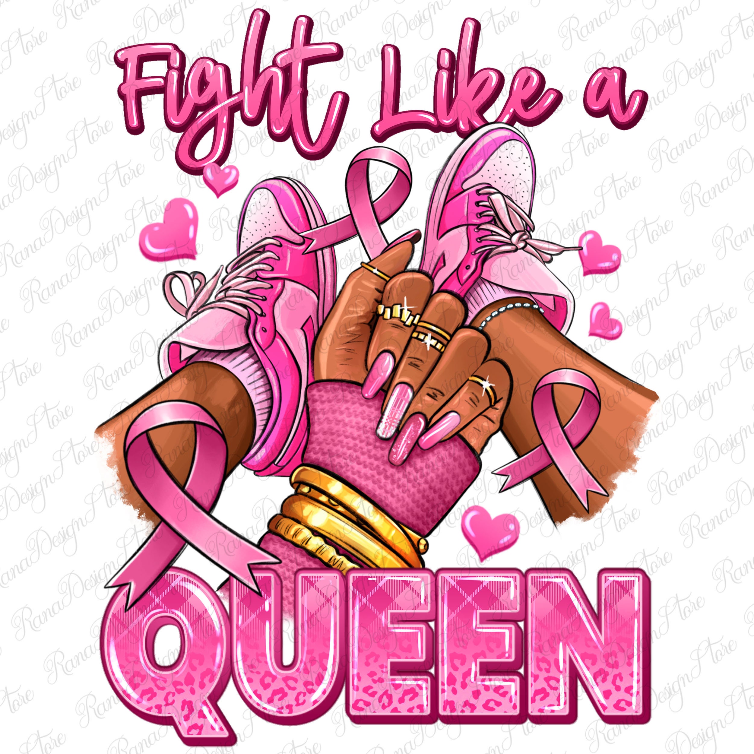 Survivor Queen Breast Cancer Afro Girl Sneakers Png, Breast Cancer