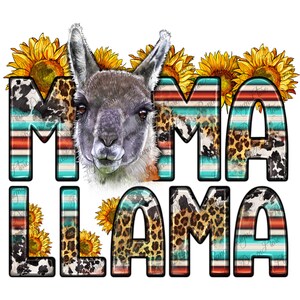 Mama llama sunflowers png sublimation design download, llama png, western mama png, western llama png, sublimate designs download