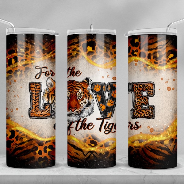 Love of the tiger 20 oz skinny tumbler png, tumbler wrap png, western tumbler png, 20 oz tumbler designs, tiger tumbler png download