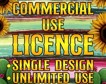 Commercial Use License for Small Businesses and Physical Products / Single Design / Unlimited Use