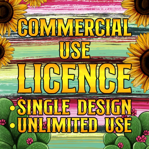 Commercial Use License for Small Businesses and Physical Products / Single Design / Unlimited Use