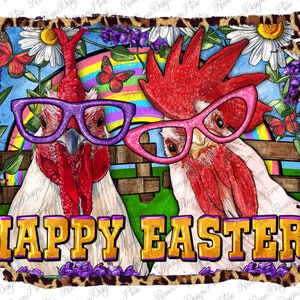 Happy Easter Roosters Png Sublimation Design, Easter Sublimation Png,Easter Day Png,Easter Png, Easter Rooster Png, Digital Download
