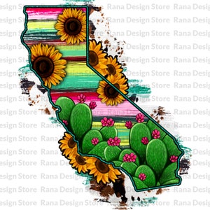 Serape California Sunflower Flag, California , Girasole, Cactus occidentale, Modello Serape, Download digitale occidentale, Sublimazione png