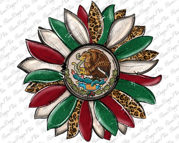Mexican Flag Sunflower Png Sublimation Design, Mexican Sunflower Png, Mexican Flag Png, Sunflower Flag Png, Mexico Png, Instant Download