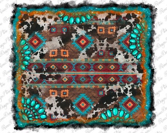 Aztec Gemstone Distressed Background Png Design, Aztec Background Png, Gemstone Background Png, Cowhide Background Png, Instant Download