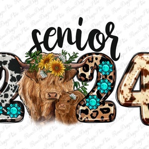 Western Senior 2024 cow png sublimation design download, Class of 2024 png, graduation png, Senior 2024 png, sublimate designs download