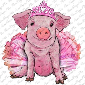 Balerina Pig With Tutu Sublimation Design, Balerina Pig Png, Balerina Pig Clipart, Balerina Animals Png, Balerina Png, Digital Downloads