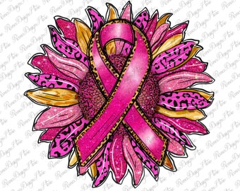 Brustkrebs Bewusstsein Sonnenblume Png Sublimation Design, Krebs Bewusstsein Png, Krebs Band Png, Krebs Sonnenblume Png, Instant Download