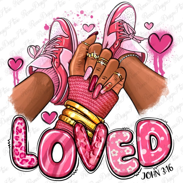 Loved Valentine's Day afro girl sneakers png, black woman png, Valentine's Day png, sneakers life png, sublimate designs download