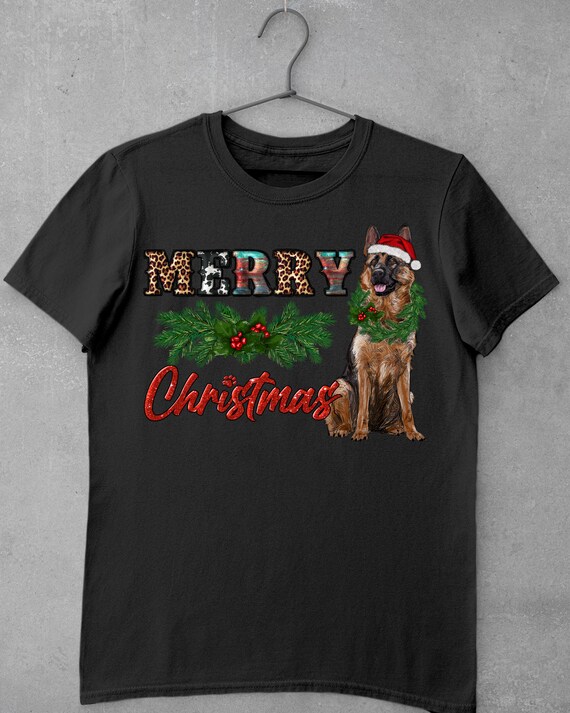 German shepherd christmas shirt hotsell