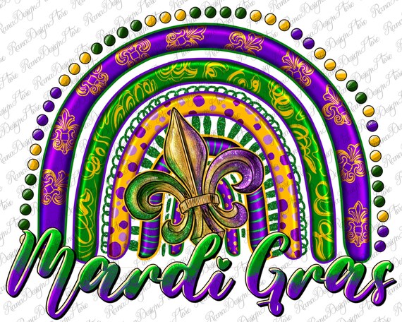 Mardi Gras Rainbow And Fleur De Lis Png Sublimation Design, Mardi Gras Png, Mardi Gras Rainbow Png, Fleur De Lis Design Png,Digital Download