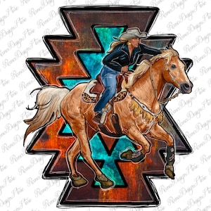 Aztec Cowgirl Png Sublimation Design, Western Cowgirl Png, Cowgirl Png, Aztec Cowgirl Png, Horse Png,Girl on The Horse Png, Instant Download