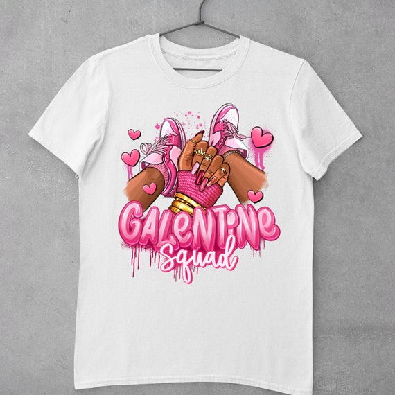 Galentine's squad afro girl sneakers png, black woman png, Happy Valentine's Day png, Valentine's sneakers png, sublimate designs download