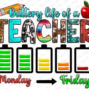 Battery life of a Teacher png sublimation design download, Teacher&#39;s Day png, Teacher life png, Teacher png, sublimate designs download