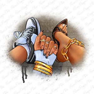 Sneaker und Ferse afro Frau png Sublimation Design download, Sneaker Leben png, schwarze Frau png, Heels png, sublimieren designs download