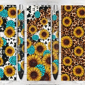Western sunflowers pen wrap png sublimation design download, western pattern png, sunflowers pen wrap png, sublimate designs download