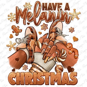 Have a melanin Christmas black girl sneakers png sublimation design download, black woman png, sneaker girl png, sublimate designs download