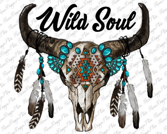 Retro Western Png Southwest Png Boho Wild Soul PNG Sublimation Design Downloads Clipart Tshirt 