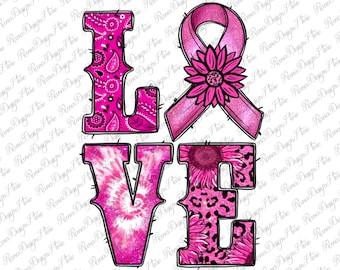 Western Breast Cancer Love Png Sublimation Design, Cancer Awareness Png,Pink Ribbon Png,Breast Cancer Png,Cancer Png,Instant Download
