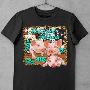 Just a Girl Who Loves Pigs Png Sublimation Design, Pigs Png, Gemstone ...