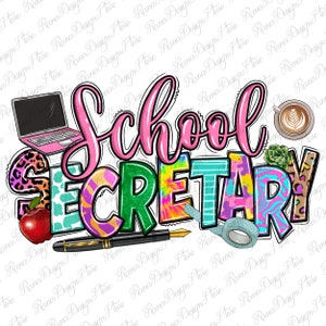 School secretary png sublimation design download, back to school png, school png, secretary png, sublimate designs download