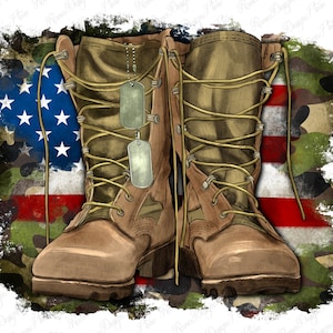 American flag with army boots png sublimation design download, USA army png, 4th of July png, sublimate designs download