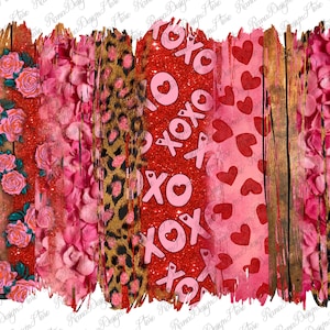Valentine&#39;s Day Brushstrokes with Roses Png Sublimation Design, Valentine&#39;s Day Brushstrokes Png, Brush Strokes Png, Brush Strokes Png