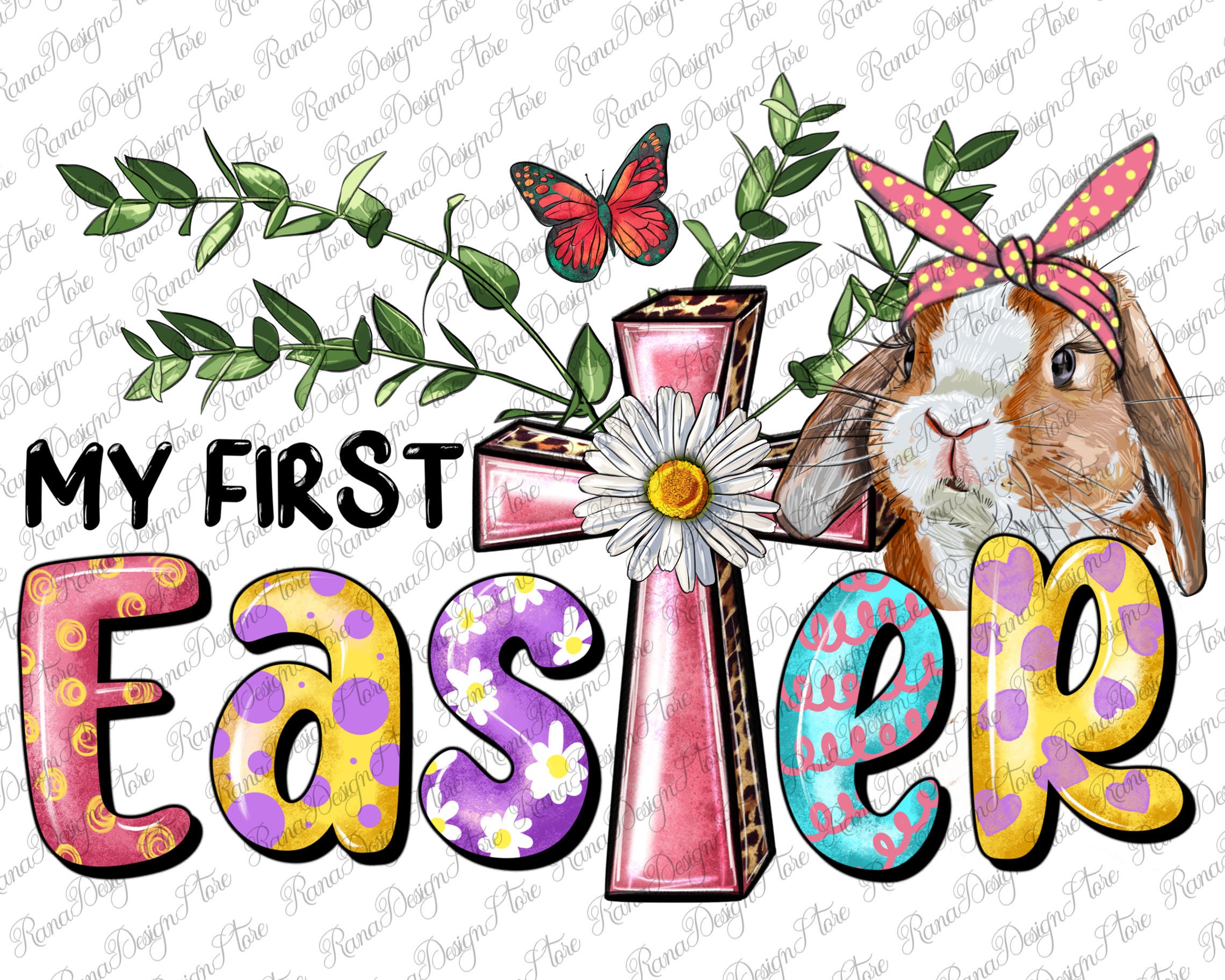 My First Easter Bunny Png Sublimation Design Easter Day Png | Etsy