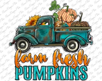 Farm Fresh Pumpkins Truck Png Sublimation Design, Farm Truck Png, Pumpkin Truck Png, Gemstone Pumpkin Png, Leopard Pumpkin,Instant Download
