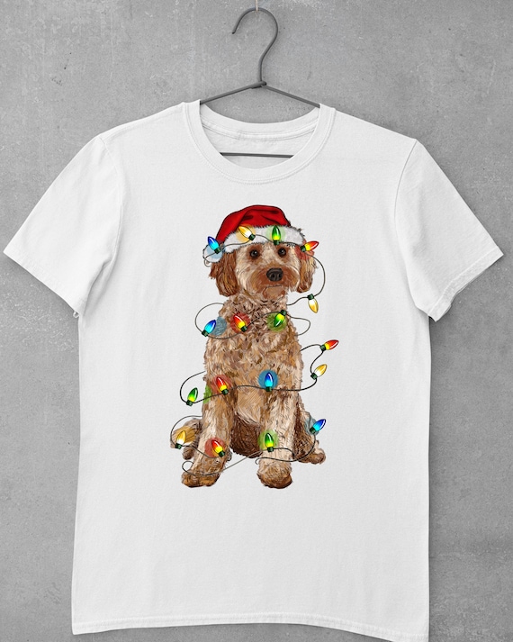 Cockapoo Reindeer Christmas Dog Riding Santa Xmas Gift T-Shirt Cockapoo Reindeer Christmas Dog Riding Santa Xmas Gift T-Shirt