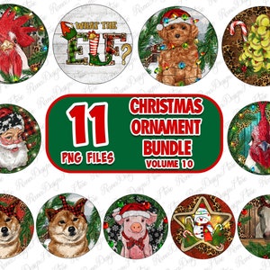 Christmas Ornament Png Sublimation Design Bundle, Christmas Ornament Bundle Clipart, Happy New Year Png, Christmas Png, Digital Download